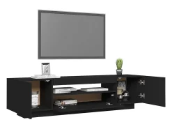 Mueble de TV con luces LED negro 160x35x40 cm