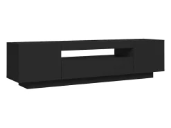 Mueble de TV con luces LED negro 160x35x40 cm