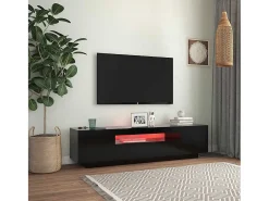 Mueble de TV con luces LED negro 160x35x40 cm
