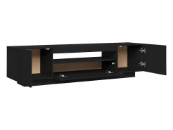 Mueble de TV con luces LED negro 160x35x40 cm
