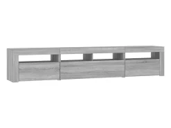 Mueble de TV con luces LED gris Sonoma 210x35x40 cm
