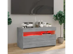 Mueble de TV con luces LED gris Sonoma 75x35x40 cm