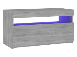 Mueble de TV con luces LED gris Sonoma 75x35x40 cm
