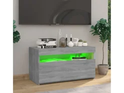 Mueble de TV con luces LED gris Sonoma 75x35x40 cm