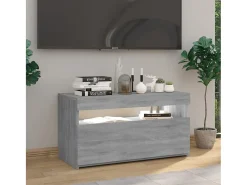 Mueble de TV con luces LED gris Sonoma 75x35x40 cm
