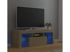 Mueble de TV con luces LED roble Sonoma 120x35x40 cm