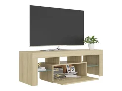 Mueble de TV con luces LED roble Sonoma 120x35x40 cm