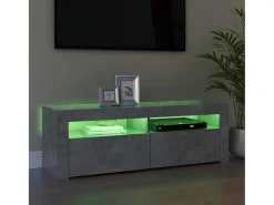 Mueble de TV con luces LED gris hormigón 120x35x40 cm