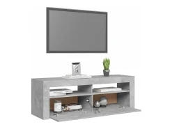 Mueble de TV con luces LED gris hormigón 120x35x40 cm