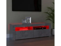 Mueble de TV con luces LED gris hormigón 120x35x40 cm