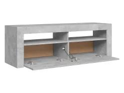 Mueble de TV con luces LED gris hormigón 120x35x40 cm