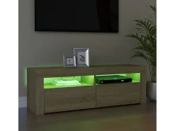 Mueble de TV con luces LED roble Sonoma 120x35x40 cm