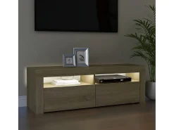 Mueble de TV con luces LED roble Sonoma 120x35x40 cm