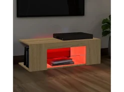 Mueble de TV con luces LED roble Sonoma 90x39x30 cm
