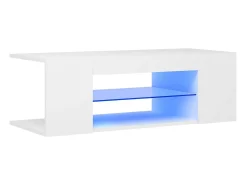 Mueble de TV con luces LED blanco 90x39x30 cm ES76208