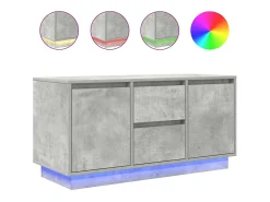 Mueble de TV con luces LED gris hormigón 100x41x50 cm