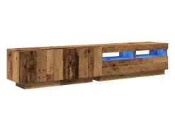 Mueble de TV con luces LED madera vieja madera de ingeniería