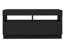Mueble de TV con luces LED negro 80x35x40 cm