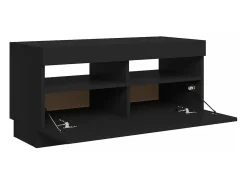 Mueble de TV con luces LED negro 80x35x40 cm