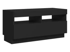 Mueble de TV con luces LED negro 80x35x40 cm