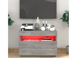 Mueble de TV con luces LED gris Sonoma 60x35x40 cm ES525738