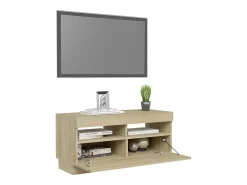 Mueble de TV con luces LED roble Sonoma 80x35x40 cm