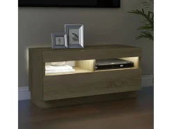 Mueble de TV con luces LED roble Sonoma 80x35x40 cm