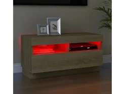 Mueble de TV con luces LED roble Sonoma 80x35x40 cm