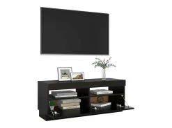 Mueble de TV con luces LED negro 100x35x40 cm