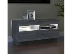 Mueble de TV con luces LED gris Sonoma 80x35x40 cm