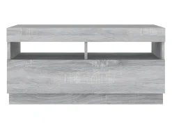 Mueble de TV con luces LED gris Sonoma 80x35x40 cm