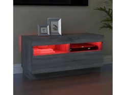 Mueble de TV con luces LED gris Sonoma 80x35x40 cm