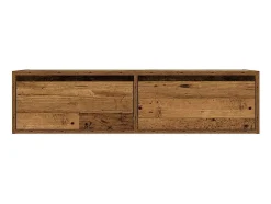 Mueble de TV con luces LED envejecida 100X35,5x25 cm