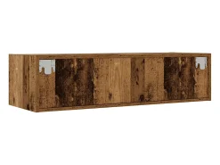 Mueble de TV con luces LED envejecida 100X35,5x25 cm