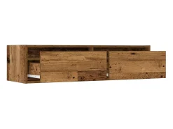 Mueble de TV con luces LED envejecida 100X35,5x25 cm