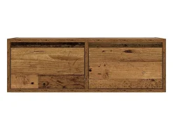 Mueble de TV con luces LED envejecida 75x35,5x25 cm