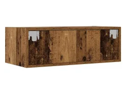 Mueble de TV con luces LED envejecida 75x35,5x25 cm
