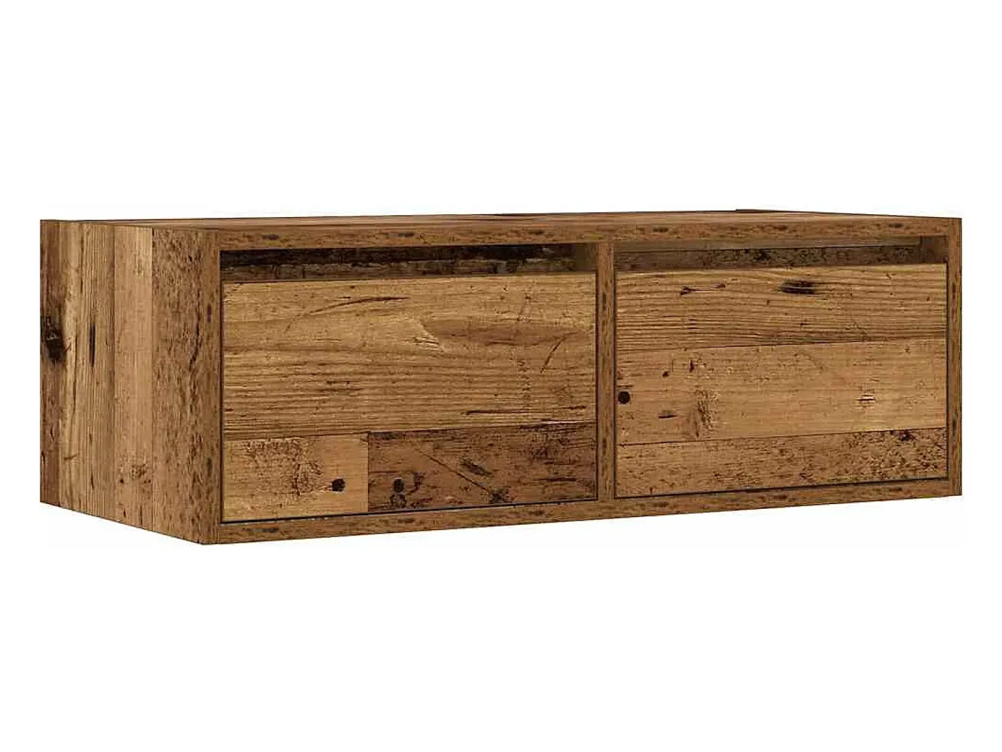 Mueble de TV con luces LED envejecida 75x35,5x25 cm