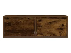 Mueble de TV con luces LED roble ahumado 75x35,5x25 cm