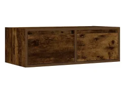 Mueble de TV con luces LED roble ahumado 75x35,5x25 cm