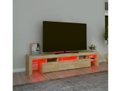 Mueble de TV con luces LED roble Sonoma 200x36,5x40 cm ES825262