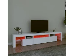 Mueble de TV con luces LED blanco 215x36,5x40 cm ES189404