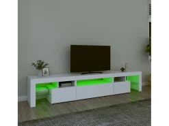 Mueble de TV con luces LED blanco 215x36,5x40 cm ES189404