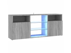 Mueble de TV con luces LED gris Sonoma 120x30x50 cm ES54332