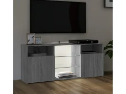 Mueble de TV con luces LED gris Sonoma 120x30x50 cm ES54332