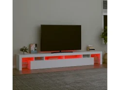Mueble de TV con luces LED blanco 260x36,5x40 cm
