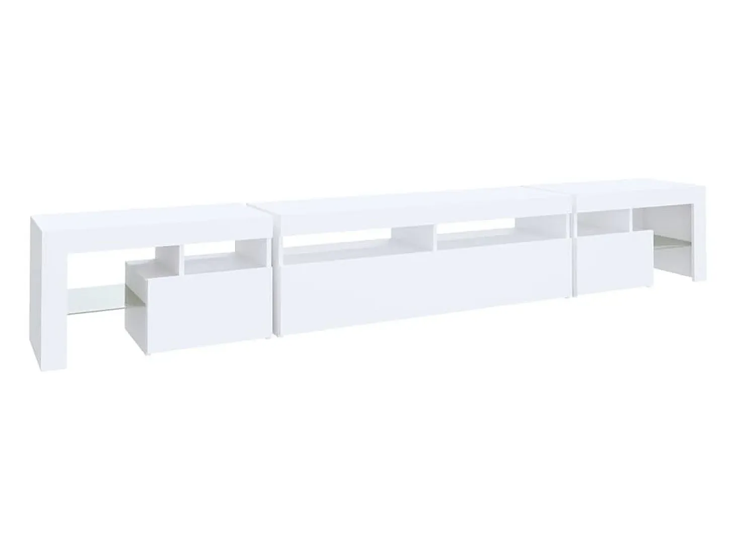 Mueble de TV con luces LED blanco 260x36,5x40 cm