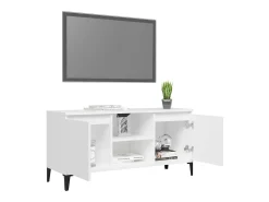 Mueble de TV con patas de metal blanco 103,5x35x50 cm ES46877
