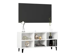 Mueble de TV con patas de metal blanco 103,5x30x50 cm
