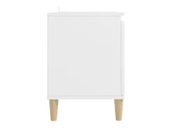Mueble de TV con patas de madera maciza blanco 103,5x35x50 cm